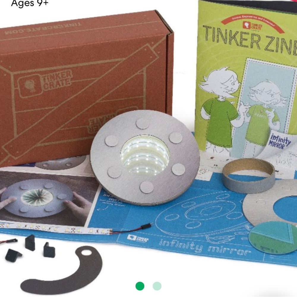 KiwiCo Tinker Crate “infinity mirror” building kit